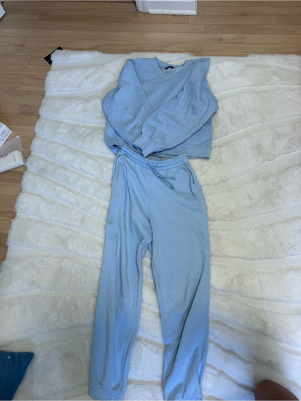 Zara Light Blue Track Joggers and Sweatshirt Set